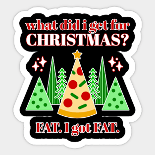 Fat Christmas Pizza Tree Sticker